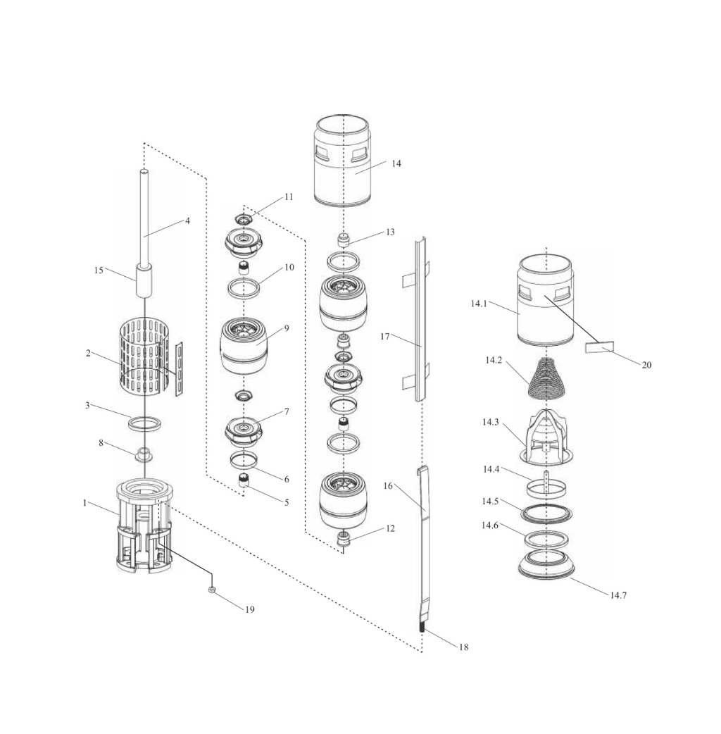 8SK 77 exploded view and bill of materials