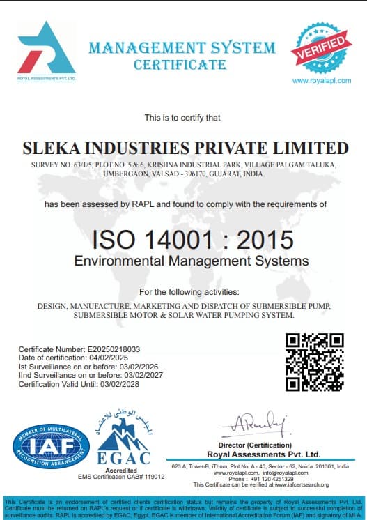 ISO 14001:2015 Environmental Management Systems Certificate